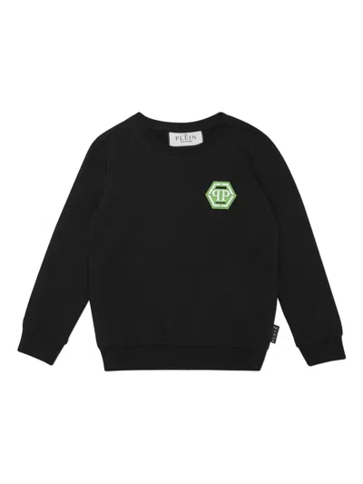 PHILIPP PLEIN LOGO-APPLIQUÉ SWEATSHIRT