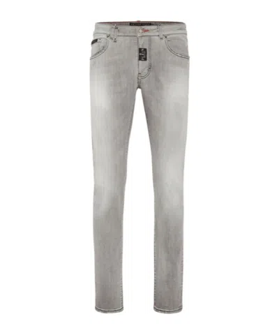 PHILIPP PLEIN LOGO PATCH JEANS PANTS
