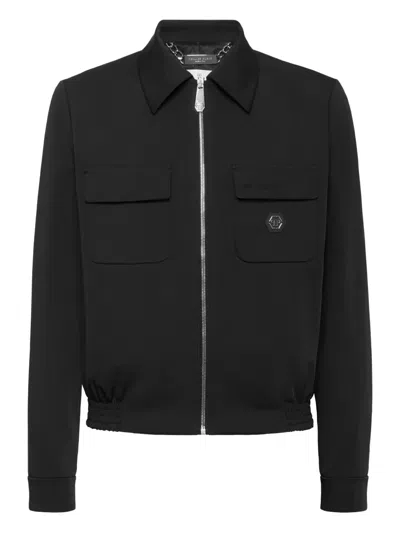 PHILIPP PLEIN LOGO-PLAQUE JACKET
