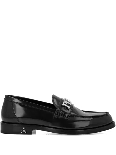 PHILIPP PLEIN LOGO-PLAQUE LOAFERS
