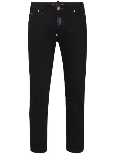 PHILIPP PLEIN LOGO-PLAQUE SKINNY-CUT JEANS