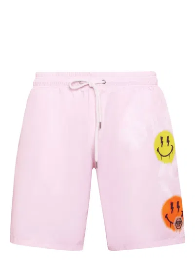 PHILIPP PLEIN LOGO-PRINT SWIM SHORTS