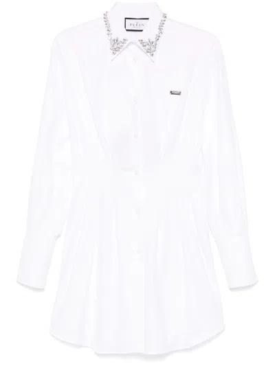 PHILIPP PLEIN LONG SLEEVE MINI SHIRT DRESS