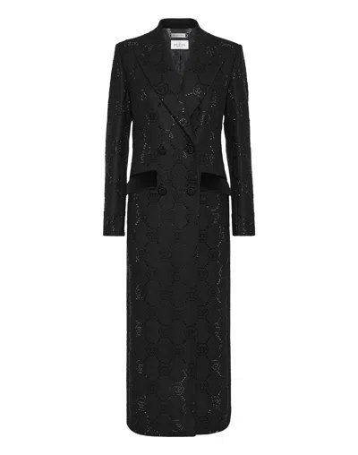 PHILIPP PLEIN MAXI COAT STRASS MONOGRAM