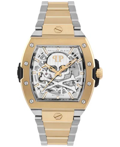 PHILIPP PLEIN MEN'S AUTOMATIC THE SKELETON 2.0 TWO-TONE STAINLESS STEEL BRACELET WATCH 44MM