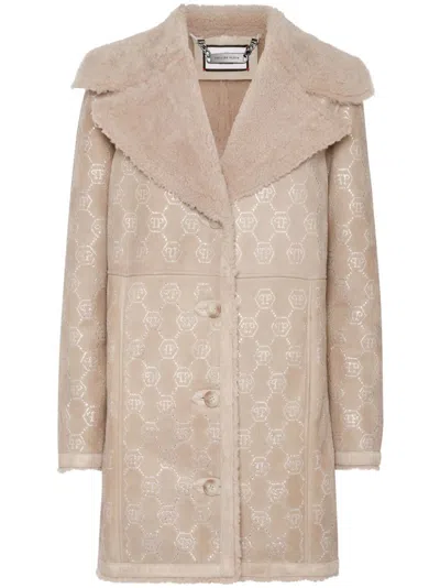PHILIPP PLEIN MONOGRAM-PATTERN COAT