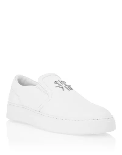 PHILIPP PLEIN NAPPA LEATHER SLIP ON TRIANGLE