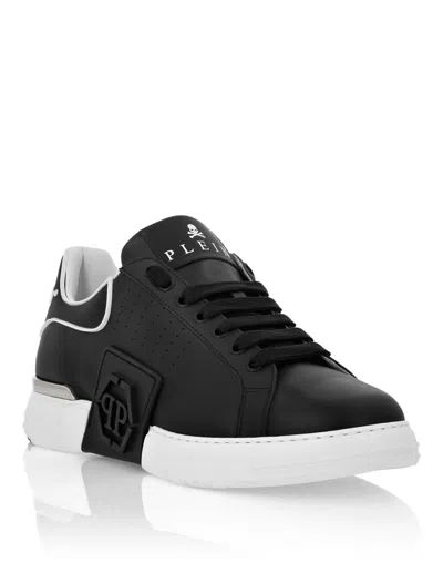 PHILIPP PLEIN NAPPA LEATHER SNEAKERS LOW TOP HEXAGON