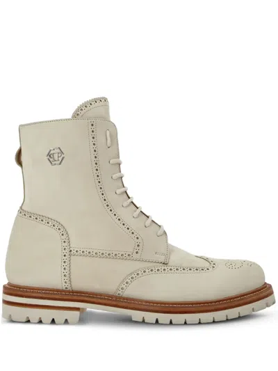 PHILIPP PLEIN NUBUCK LEATHER BOOTS