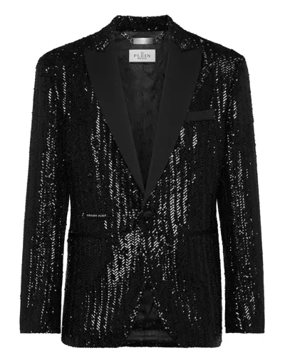 PHILIPP PLEIN PAILETTES CHEWRON BLAZER LS GOTHIC PLEIN