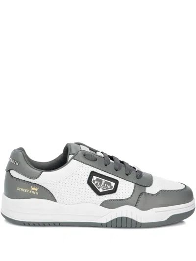 PHILIPP PLEIN PERFORATED LOW-TOP STREET TRAINERS