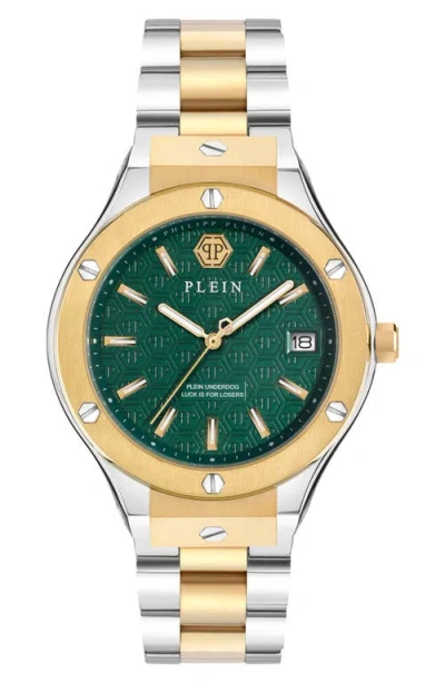 PHILIPP PLEIN PHILIPP PLEIN PLEIN UNDERDOG GREEN DIAL BRACELET, 44MM