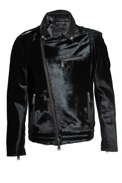 PHILIPP PLEIN PONYSKIN ZIPPER JACKET