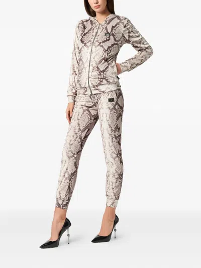 PHILIPP PLEIN PYTHON-PRINT ZIP-UP HOODIE