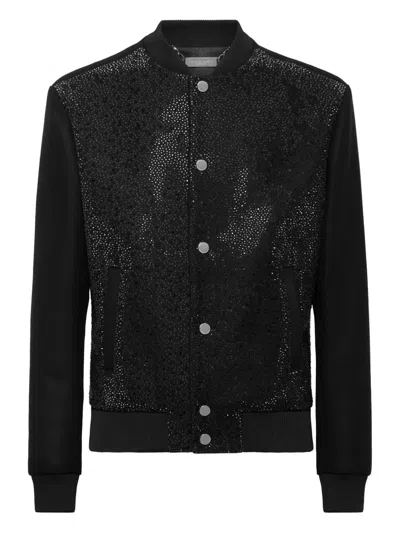 PHILIPP PLEIN RHINESTONE-EMBELLISHED BOMBER JACKET