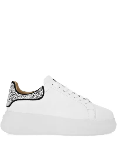 PHILIPP PLEIN RHINESTONE-EMBELLISHED MONOGRAM SNEAKERS