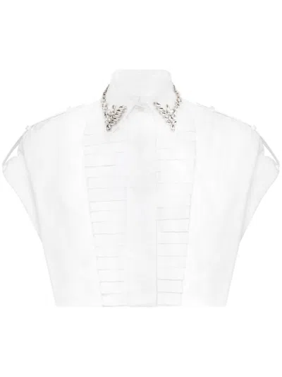 PHILIPP PLEIN RHINESTONED CROPPED SHIRT