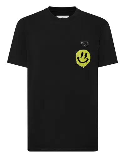 PHILIPP PLEIN ROUND NECK T-SHIRT SMILE PATCH
