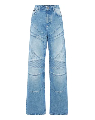 PHILIPP PLEIN SKATER FIT DENIM TROUSERS RACING