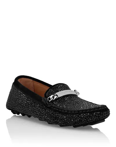 PHILIPP PLEIN SUEDE STRASS MOCCASIN