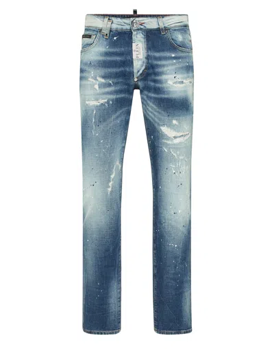 PHILIPP PLEIN SUPER STRAIGHT CUT TROUSERS PAISLEY BANDANA