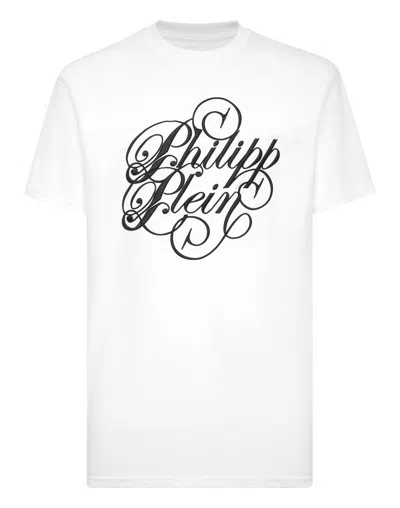 PHILIPP PLEIN T-SHIRT ROUND NECK SS PLEIN COURSIVE