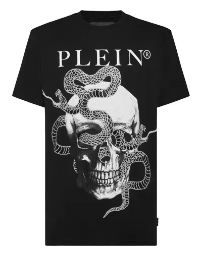 PHILIPP PLEIN T-SHIRT ROUND NECK SS STONES SNAKE