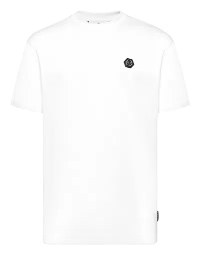 PHILIPP PLEIN T-SHIRT ROUND NECK SS STRASS GOTHIC PLEIN