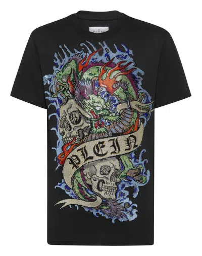 PHILIPP PLEIN T-SHIRT ROUND NECK SS TATTOO