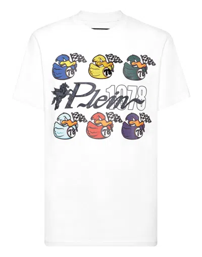 PHILIPP PLEIN T-SHIRT ROUND NECK SS TEE PLEIN 1978 DUCK