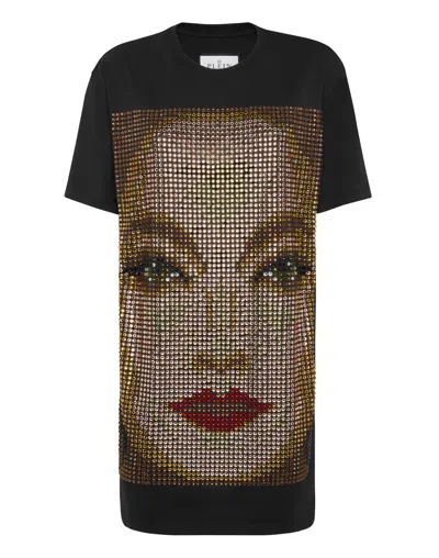 PHILIPP PLEIN T-SHIRT SHORT DRESSES FACE
