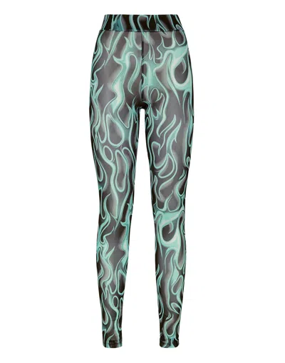 PHILIPP PLEIN TULLE LEGGINGS FLAME