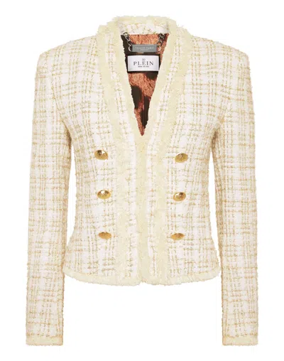 PHILIPP PLEIN TWEED BOLERO BLAZER