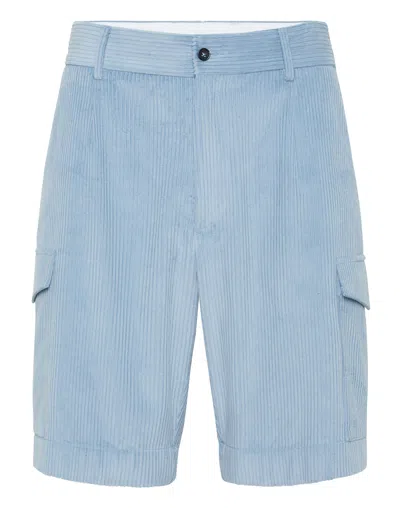 PHILIPP PLEIN VELVET GABARDINE SHORT CARGO TROUSERS COOL KID FIT