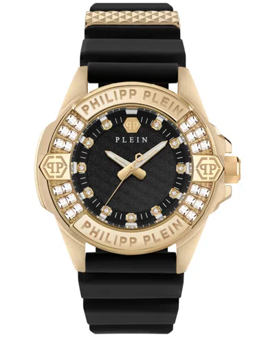 PHILIPP PLEIN WOMEN'S MAJESTY BLACK SILICONE STRAP WATCH 38MM
