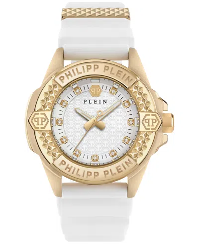 PHILIPP PLEIN WOMEN'S MAJESTY WHITE SILICONE STRAP WATCH 38MM