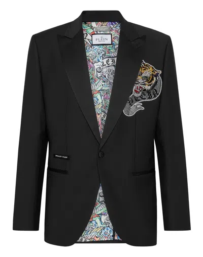 PHILIPP PLEIN WOOL BLAZER LORD FIT TATTOO
