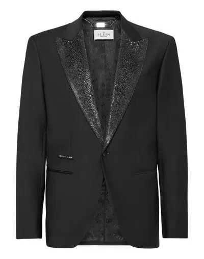 PHILIPP PLEIN WOOL BLAZER LS STRASS REVER