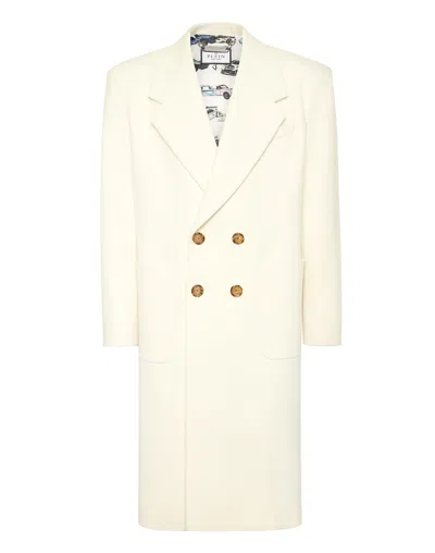 PHILIPP PLEIN WOOL/CASHMERE COAT LS