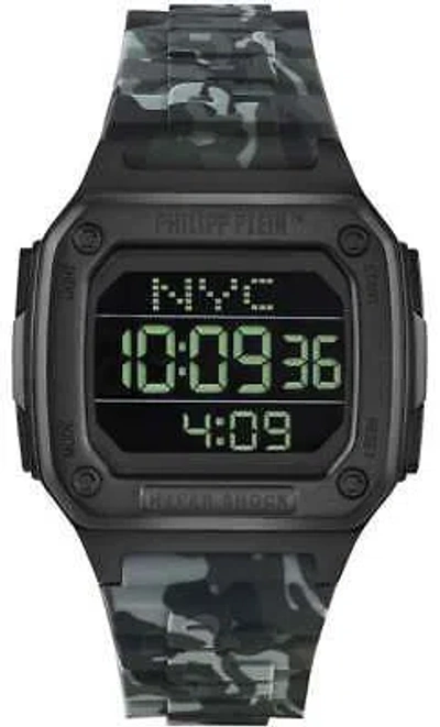PHILIPP PLEIN WRISTWATCH PHILIPP PLEIN HYPER SHOCK PWHAA1822 SILICONE BLACK CAMO CHRONO ALARM