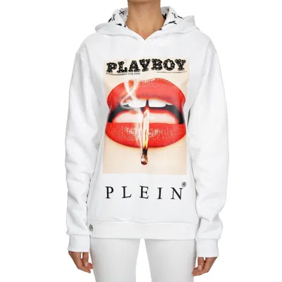 PHILIPP PLEIN PHILIPP PLEIN X PLAYBOY LIPPEN HOODIE M KRISTALLEN WEISS 08481