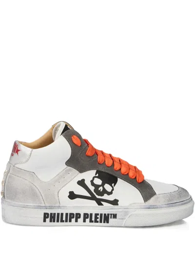 PHILIPP PLEIN X RETROKICKZ SKULL HI TOP TRAINERS