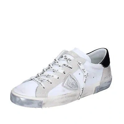 PHILIPPE MODEL HERREN SCHUHE PHILIPPE MODEL 40 EU SNEAKER WEISS LEDER WILDLEDER EX564-40