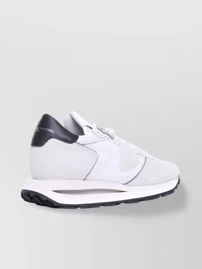 PHILIPPE MODEL LEATHER AND SUEDE LOW TOP SNEAKERS