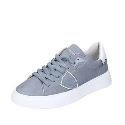 PHILIPPE MODEL MEN'S SHOES PHILIPPE MODEL 11 (EU 44) SNEAKERS GRAY LEATHER EX652-44