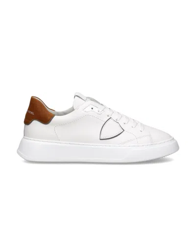 PHILIPPE MODEL MEN'S SNEAKERS PHILIPPE MODEL PARIS B) VW03 - TEMPLE VEAU WEST_BLANC COGNAC