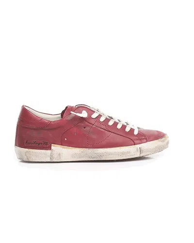 PHILIPPE MODEL MEN'S SNEAKERS PHILIPPE MODEL PARIS PRUNING HE11 - PARIS X VINTAGE 78 BURGUNDY