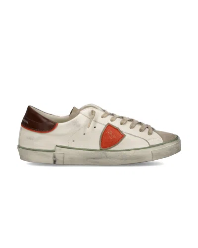PHILIPPE MODEL MEN'S SNEAKERS PHILIPPE MODEL PARIS PRUNING VVB3 PARIS X VEAU BORDURE_LAIT ORANGE
