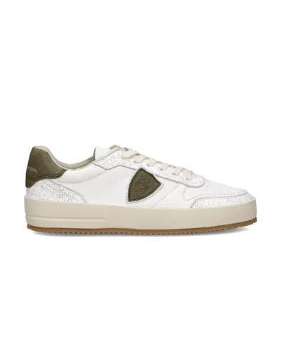 PHILIPPE MODEL MEN'S SNEAKERS PHILIPPE MODEL PARIS ♪ VX01 - NICE LOW VINTAGE MIXAGE_BLANC VERT