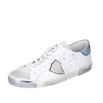 PHILIPPE MODEL SCHUHE HERREN PHILIPPE MODEL SNEAKER WEISS LEDER VINTAGE EX342